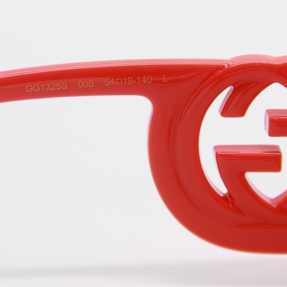 NEW GUCCI GG1325S 005 SQUARE RED WOMEN SUNGLASSES GUCCI - Picture 12 of 14